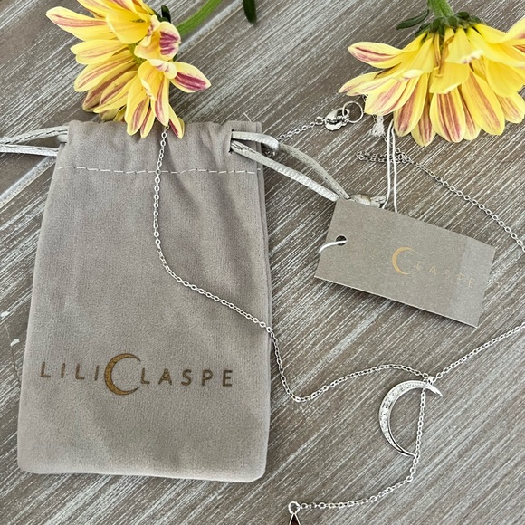 NEW Lili Claspe Rope the Moon Lariat Necklace Silver - Picture 3 of 9